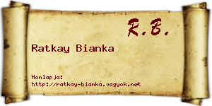 Ratkay Bianka névjegykártya